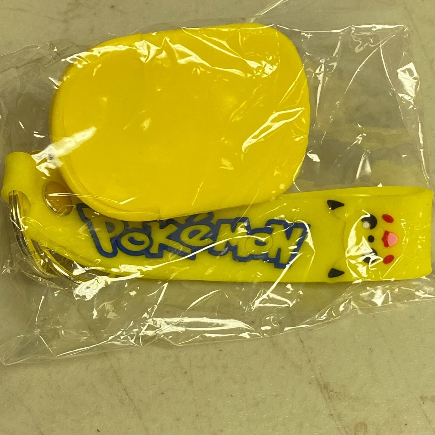 Assorted Silicone Cute Keychain Pokémon with Pikachu Hat Accessory Yellow