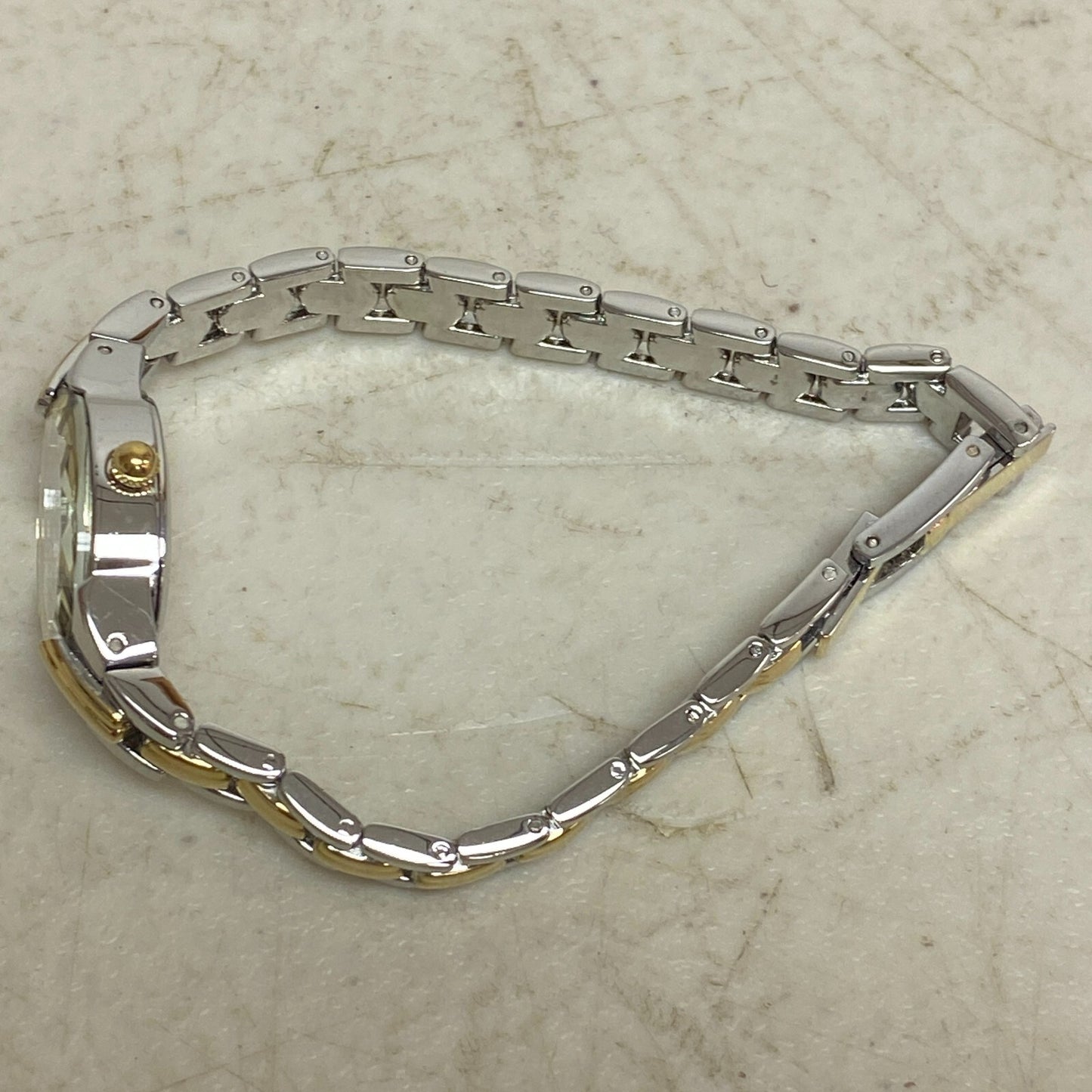 Armitron Women's Bracelet Watch Gold/Silver Band Crystals Bezel 75/3313TTG.