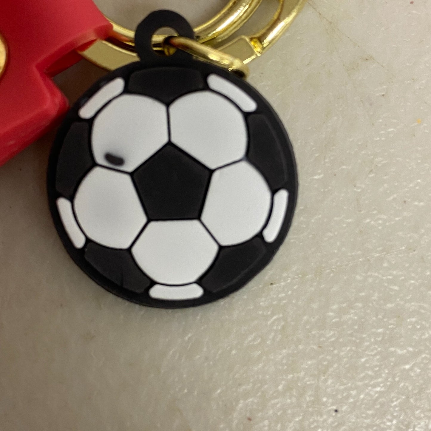 Assorted Silicone Soccer Keycahin with #7 Christiano Ronaldo Red Jersey Accesory