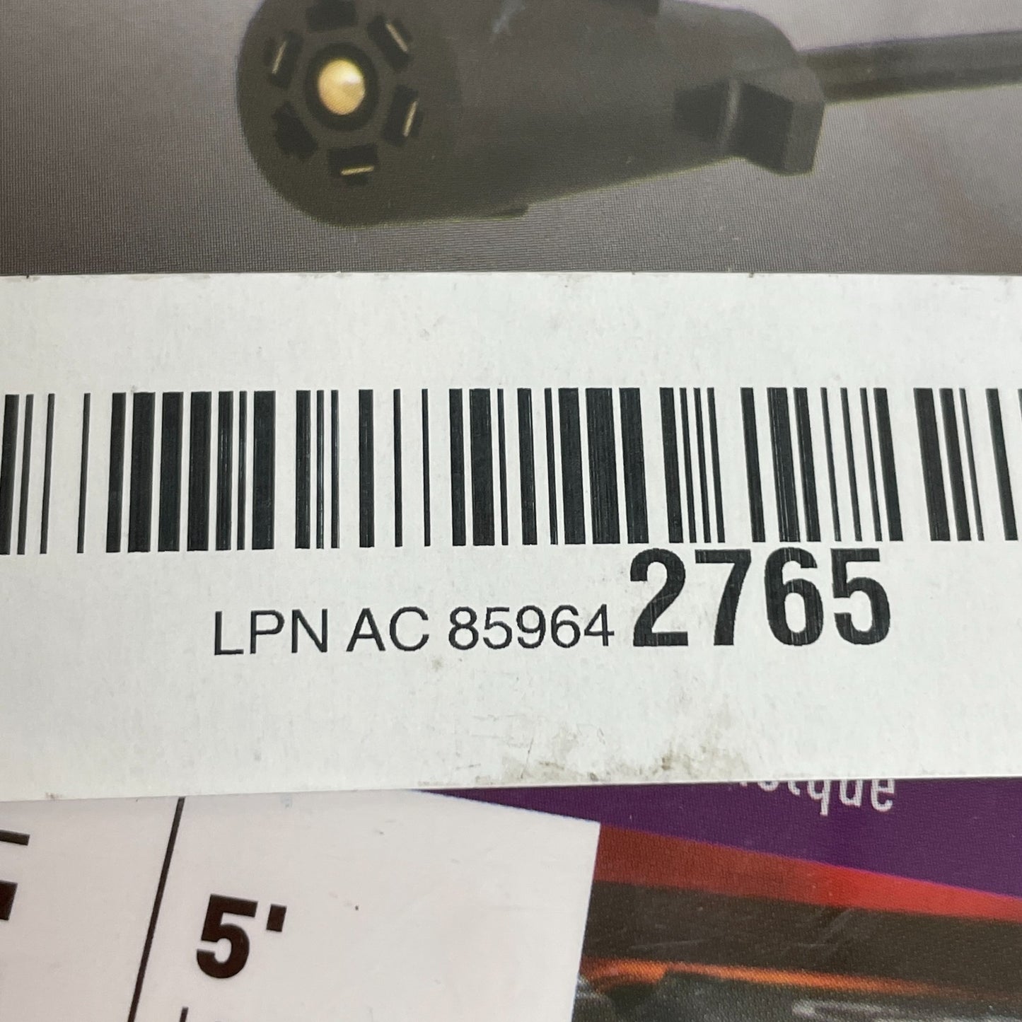 CURT 57281 5 ft 7-Way RV Blade to 5-Way Flat Trailer Adapter Harness