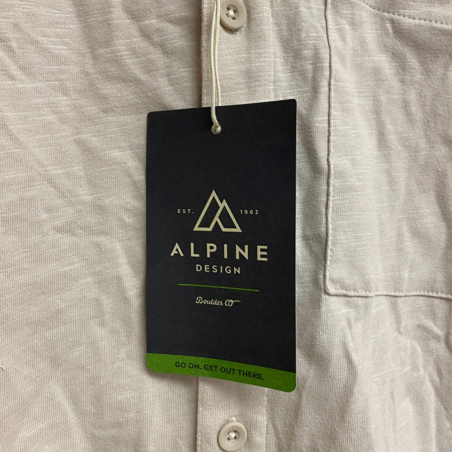Alpine DesignâMen's Rooted Knit Button Front Shirt Light Khaki Solid ADM1310