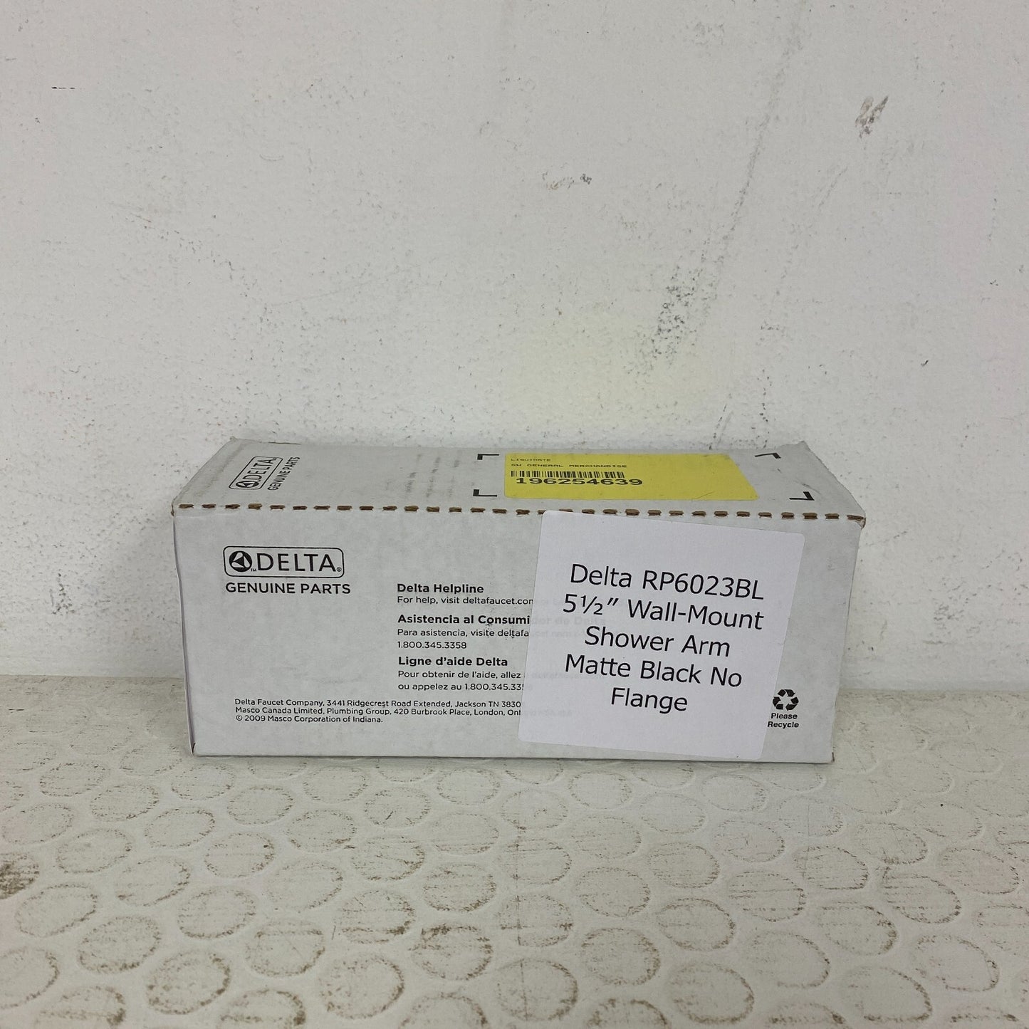 Delta RP6023BL 5½″ Wall-Mount Shower Arm Matte Black No Flange