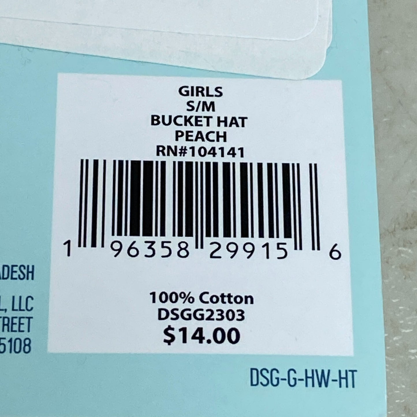 DSG Girl's Bucket Summer Hat Peach Sun Protect Bucket Hat Stylish DSGG2303