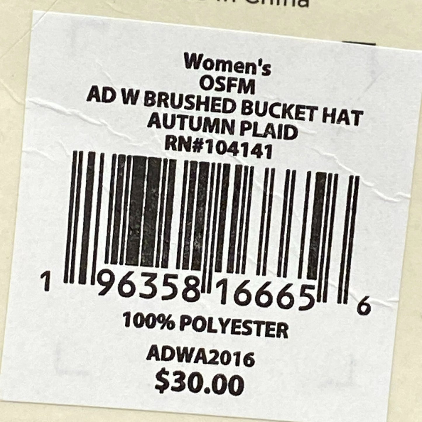 Alpine Design Women’s AD W Brushed Bucket Hat Autumn Plaid NWT ADWA2016