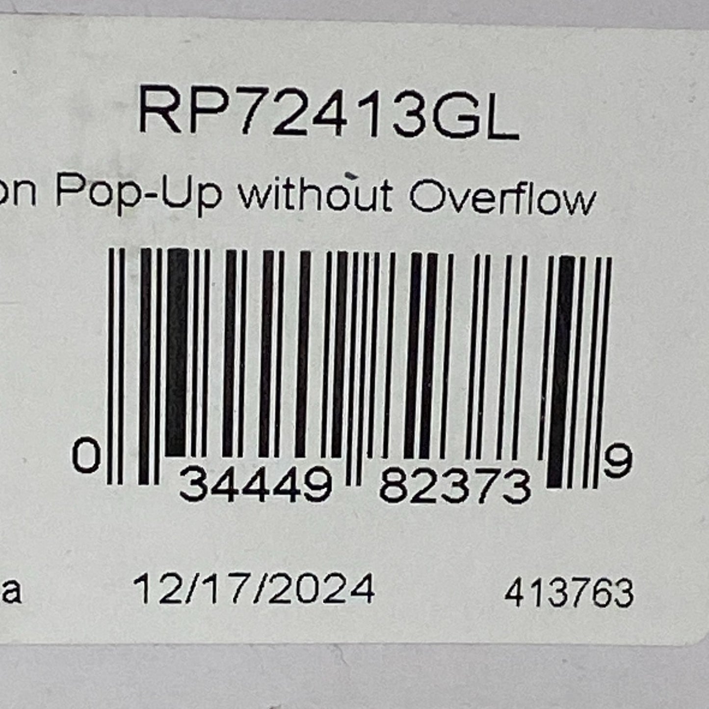 Brizo Luxe Gold Push Button Pop‑Up Drain No Overflow RP72413GL