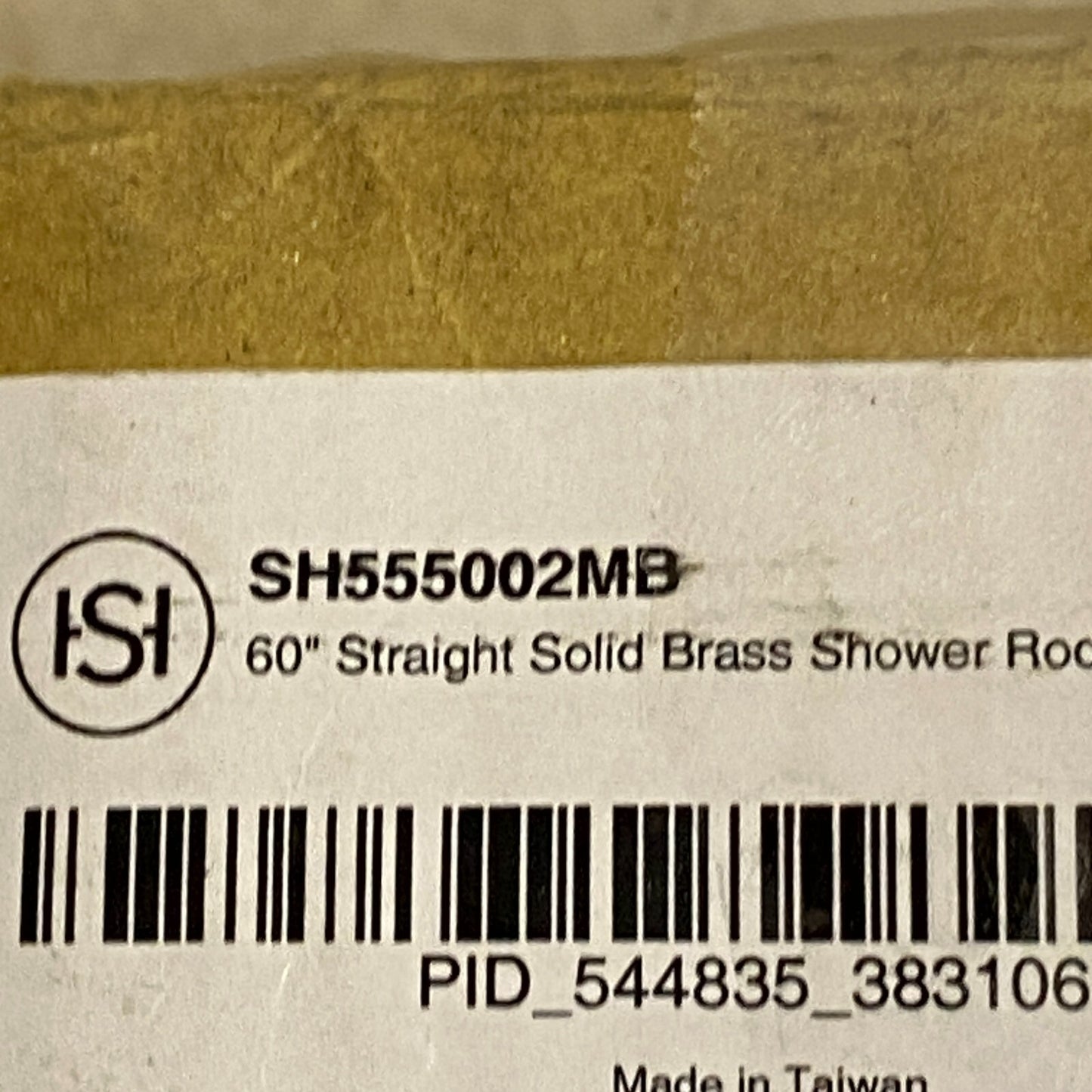 Signature Hardware 60" Straight Solid Brass Shower Rod - Matte Black