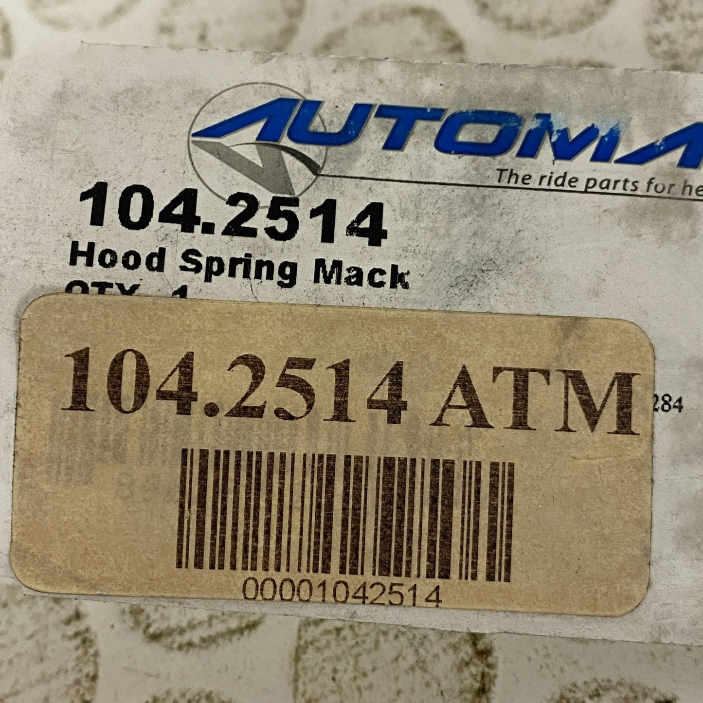 Automann Hood Spring For 1999-2011 Mack Vision CX CXP CXN 104.2514