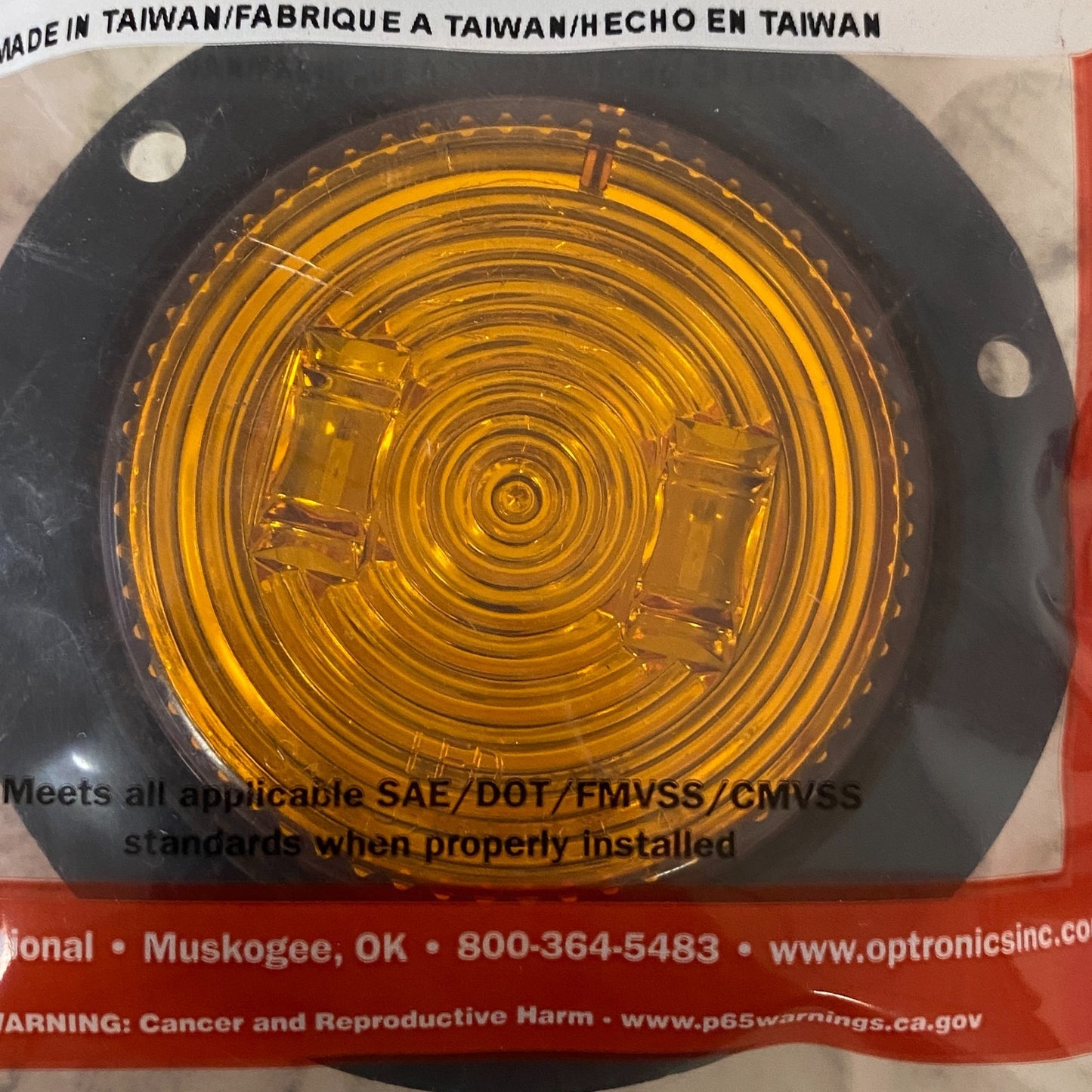 Optronics 2.5″ Round Amber LED Marker Light Flange Mount 5-Pack MCL527AFBP