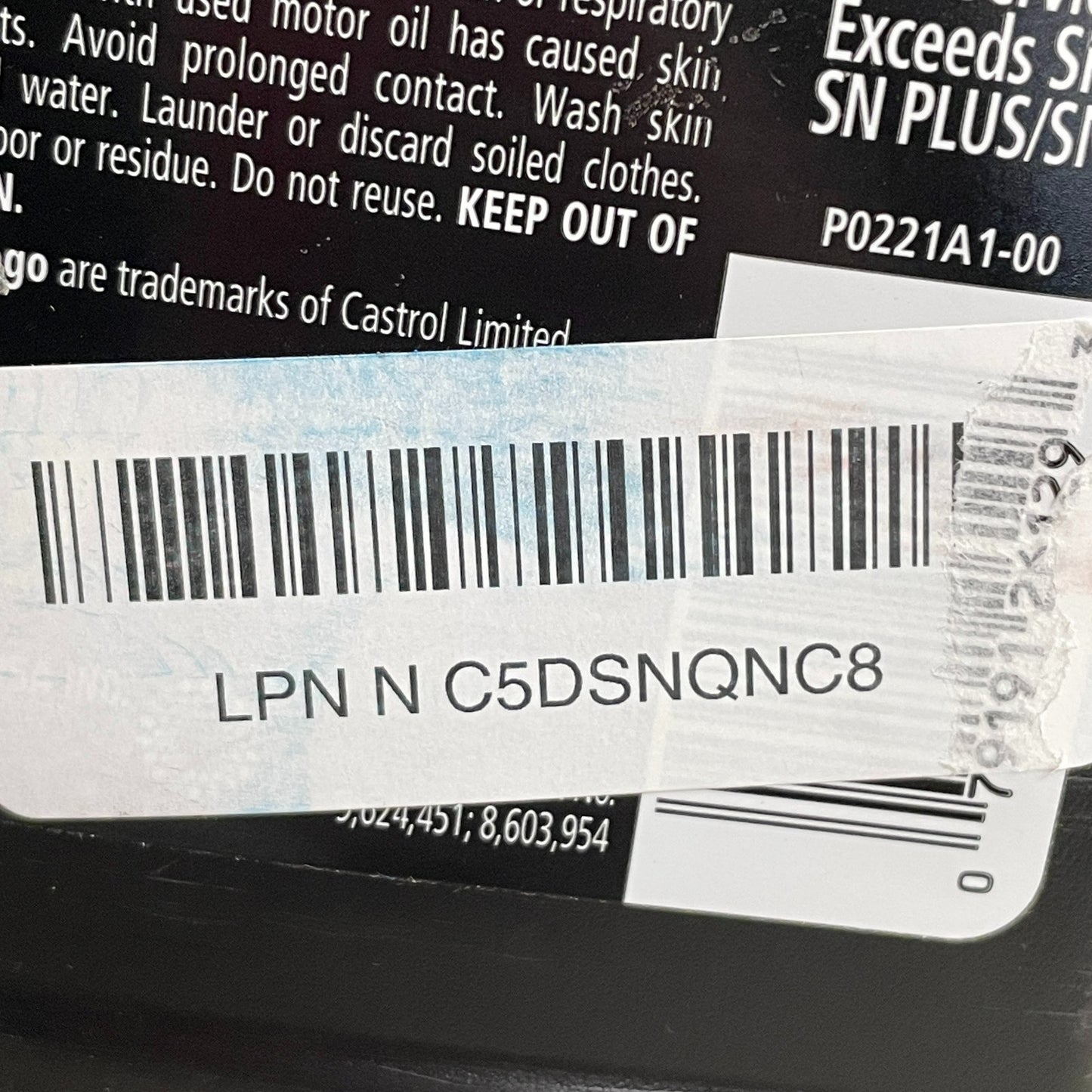 Castrol EDGE High Mileage 10W-30 Full Synthetic Motor Oil 1QT Bottle 10W30