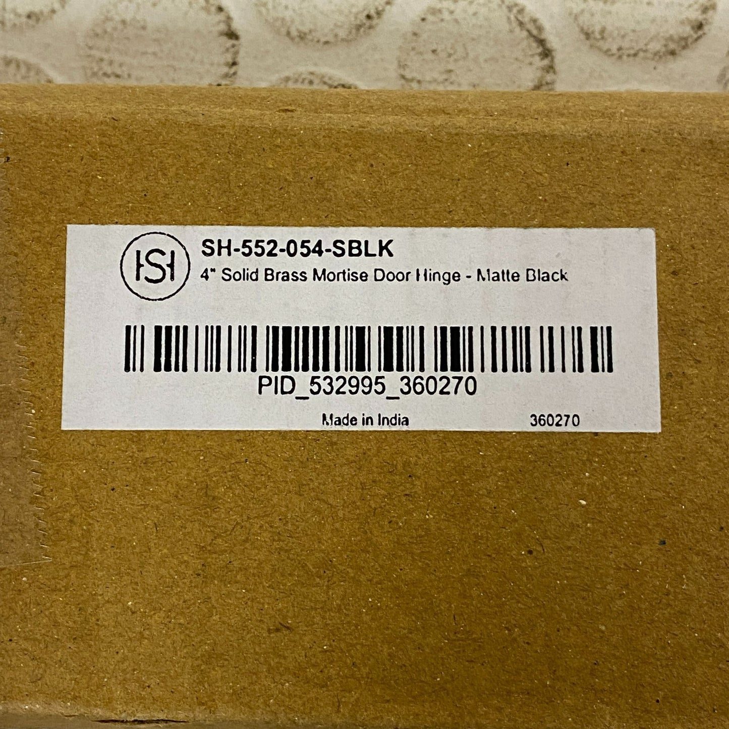 Signature Hardware 4" Solid Brass Mortise Door Hinge single pack Matte Black