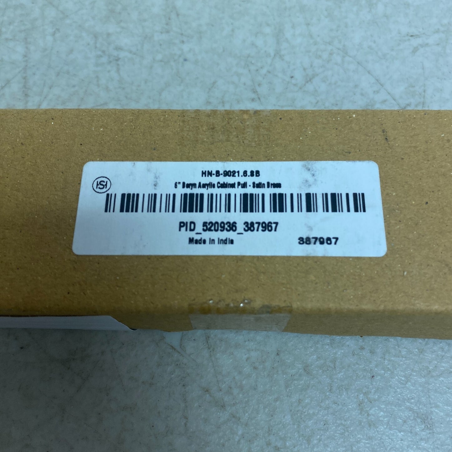 Signature Hardware 6'' Beryn Acrylic Cabinet Pull - Satin Brass SH450376