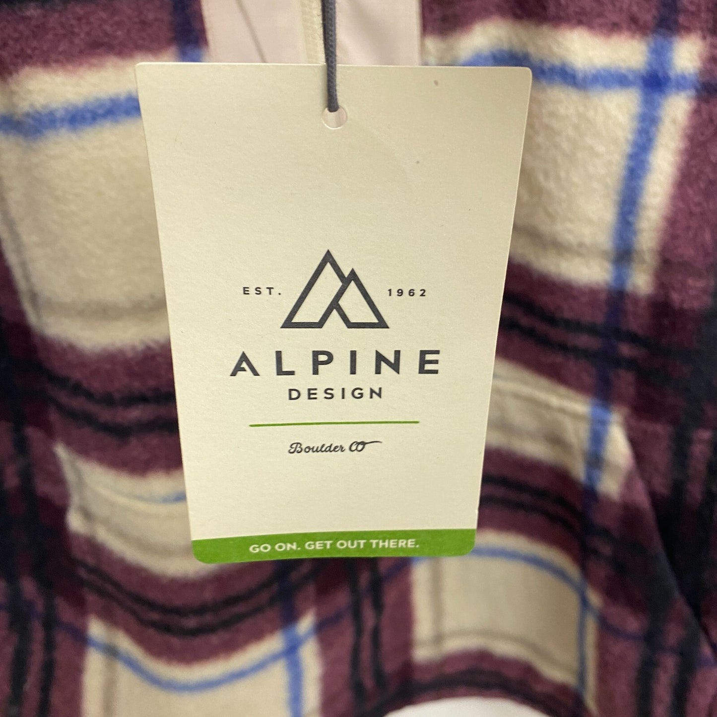 Alpine Design Women's W AD Wayfarer Fleece 1/4 Zip Iowa Plaid DK Burgundy New!