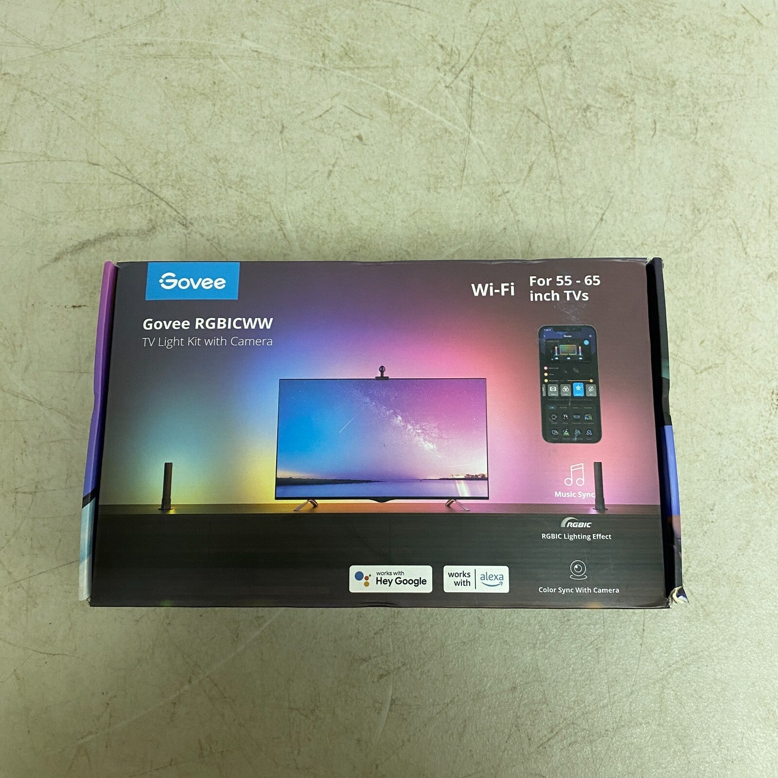 Govee RGBICWW Dreamview TV Backlights and Light Bar with Camera for 55"-65" TVs