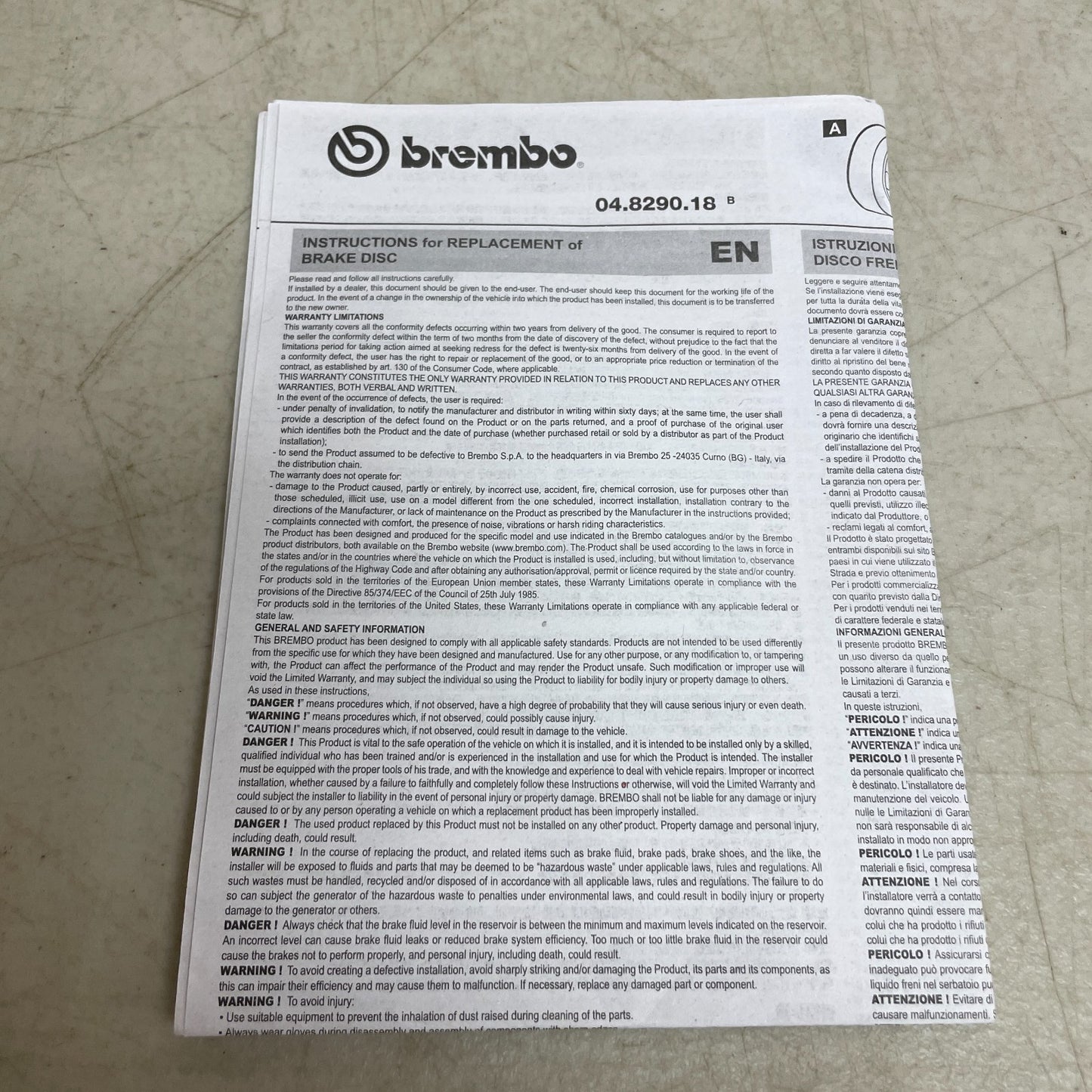 Brembo 09.B452.11 Front Brake Rotor UV-Coated OE# 43512-08030