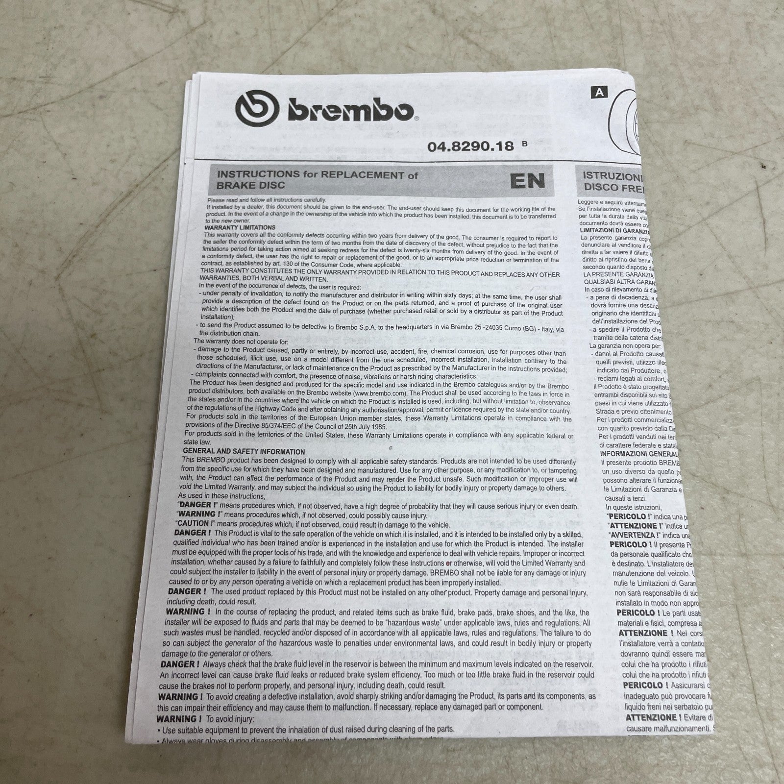 Brembo 09.B452.11 Front Brake Rotor UV-Coated OE# 43512-08030