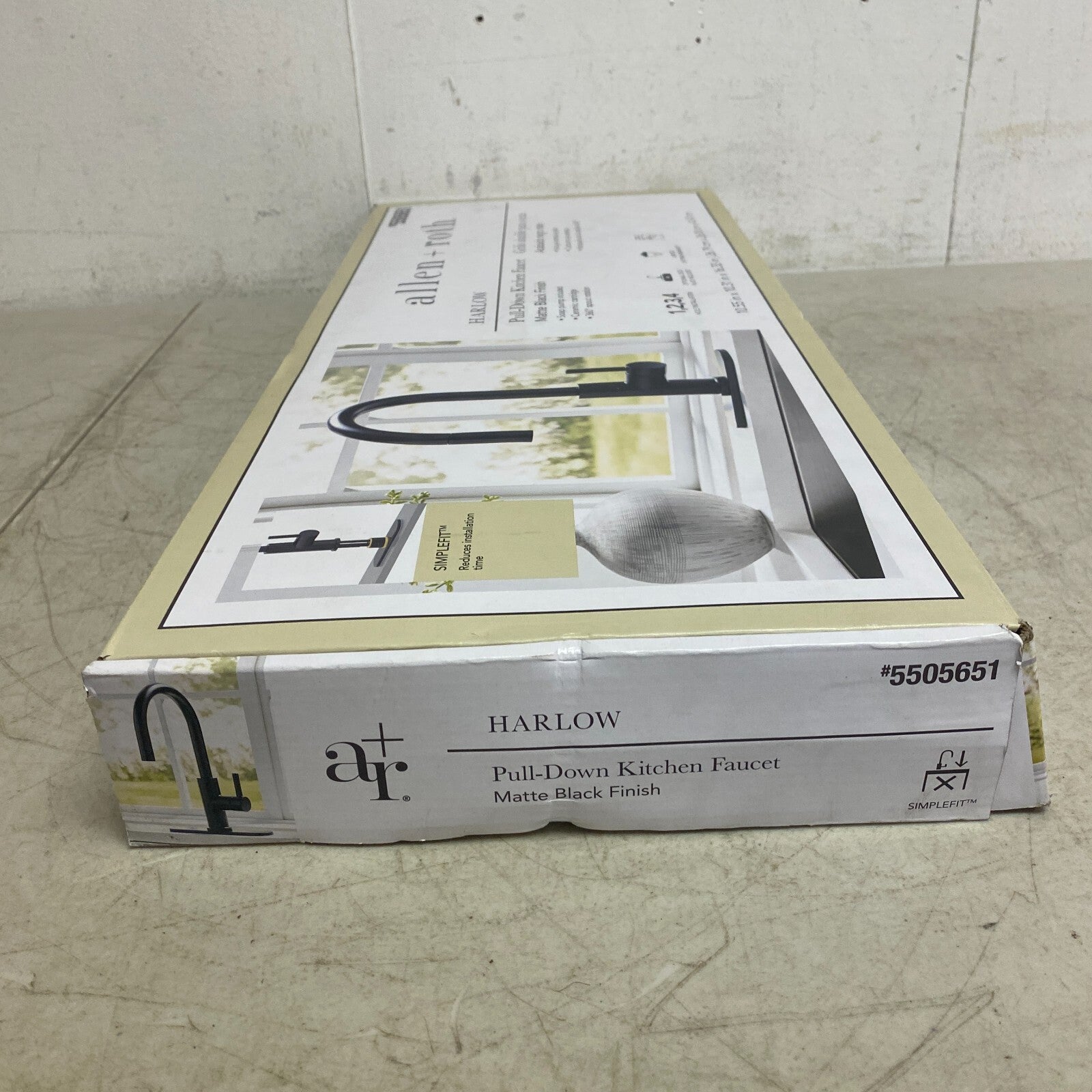 allen+roth Harlow Matte Black Single Handle Deck-mount Handle Commercial 5505651