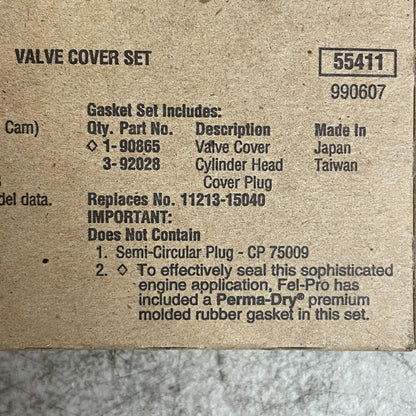 Fel-Pro VS 50286 R Valve Cover Gasket Set for 86-88 Toyota Corolla