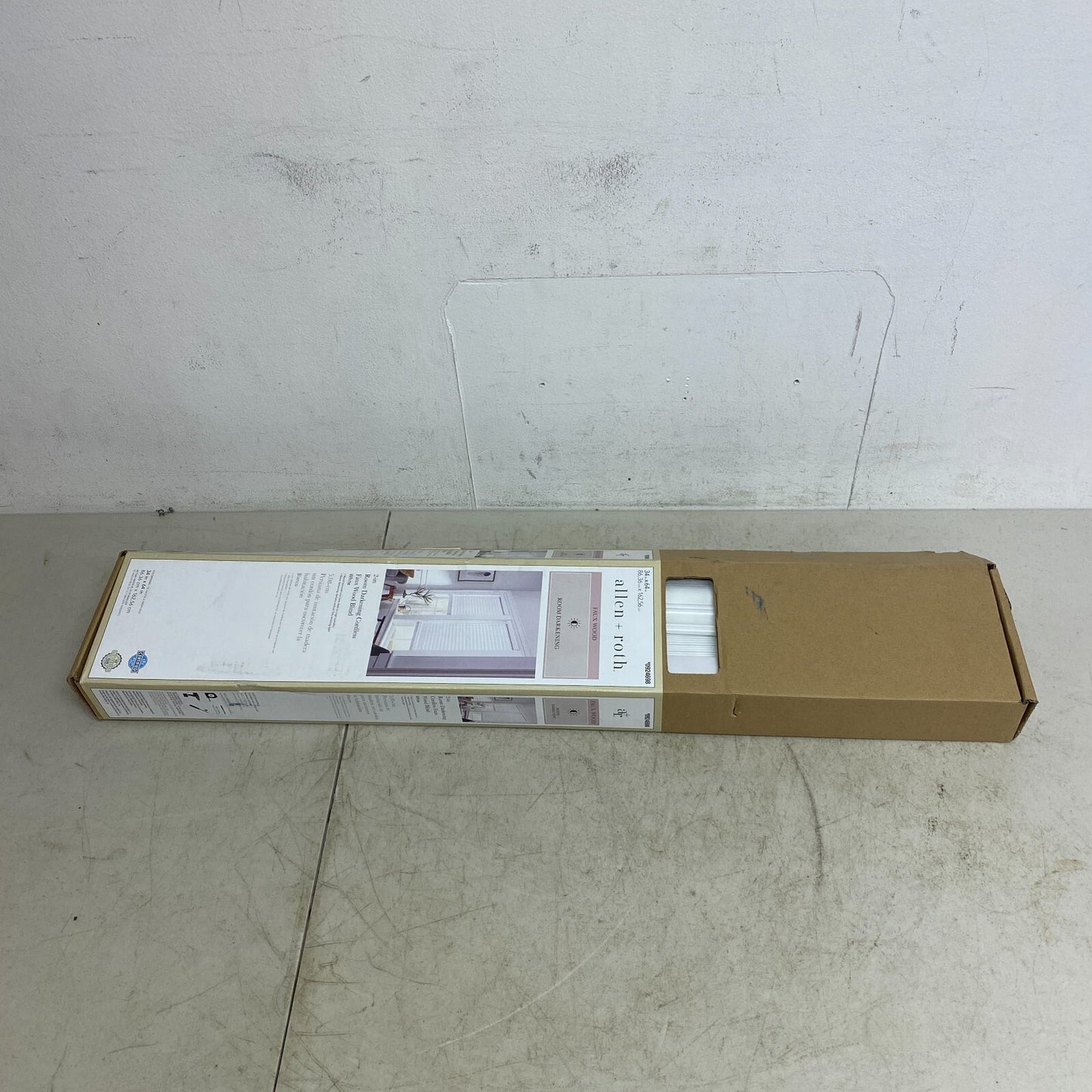 allen + roth 2-in Room Darkening Cordless Faux Wood Blind White 34in x 64in