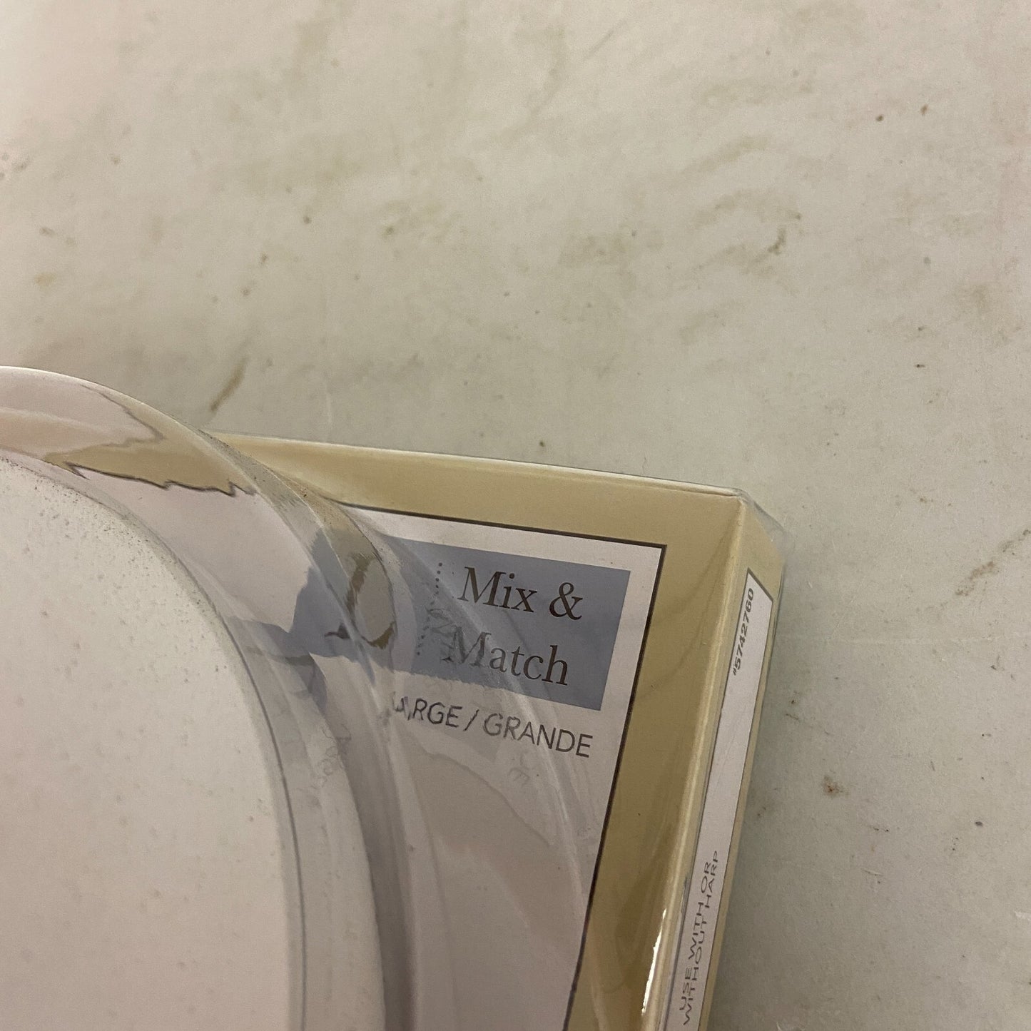 allen + roth Lamp Base White Finish with Natural Textured Wrap Detail 6in x 6in