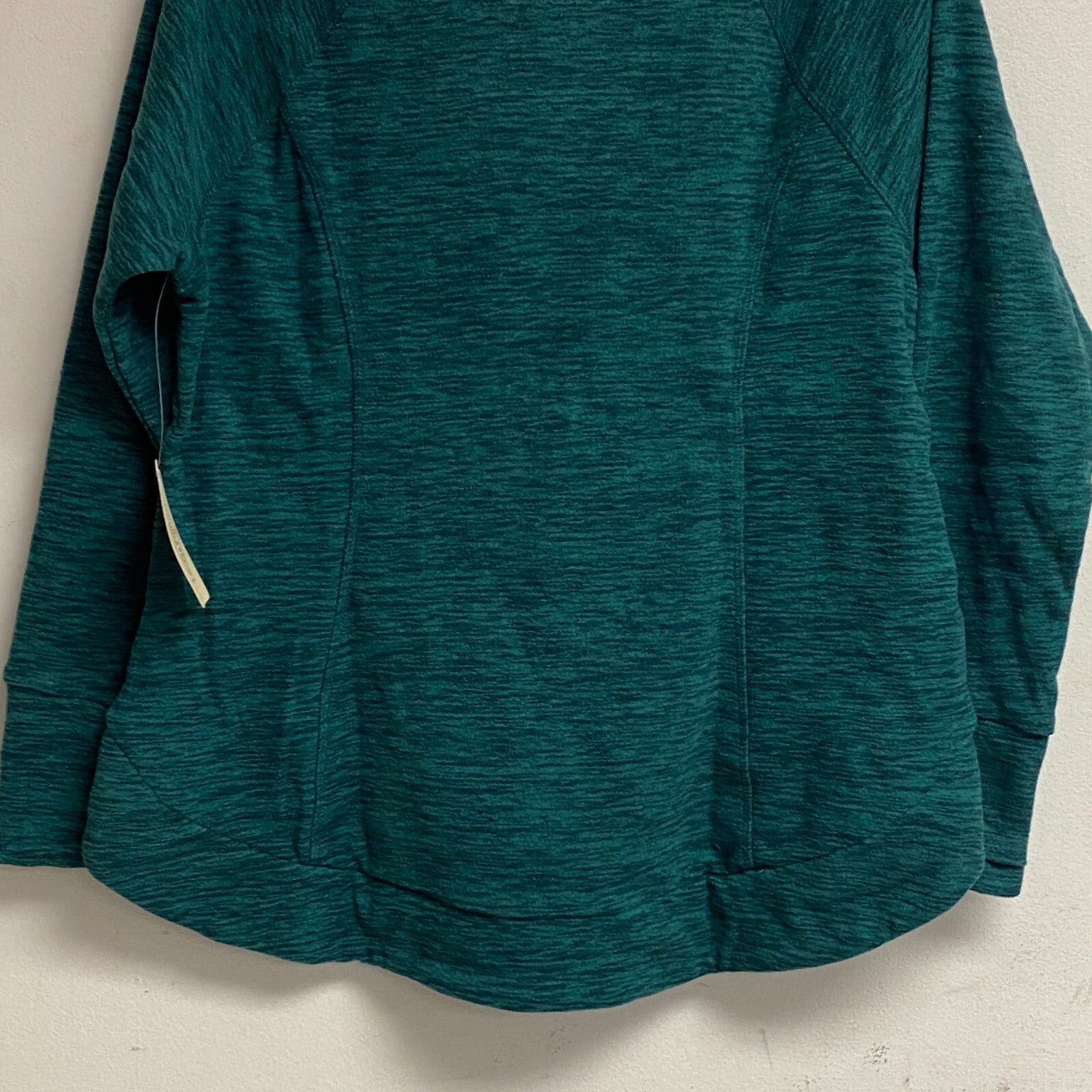 St. John's Bay Woman’s Funnel Neck Long Sleeve Sweatshirt Size PM Color Green