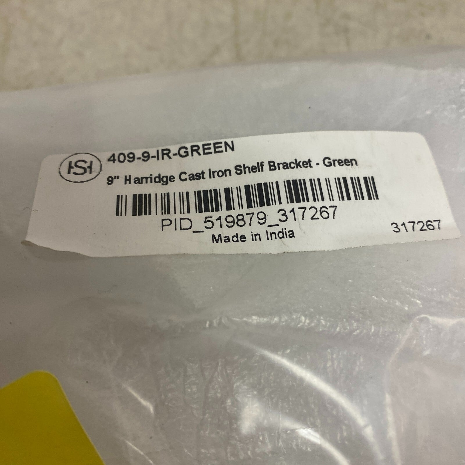 Signature Hardware Harridge Cast Iron 9" Shelf Bracket - Green