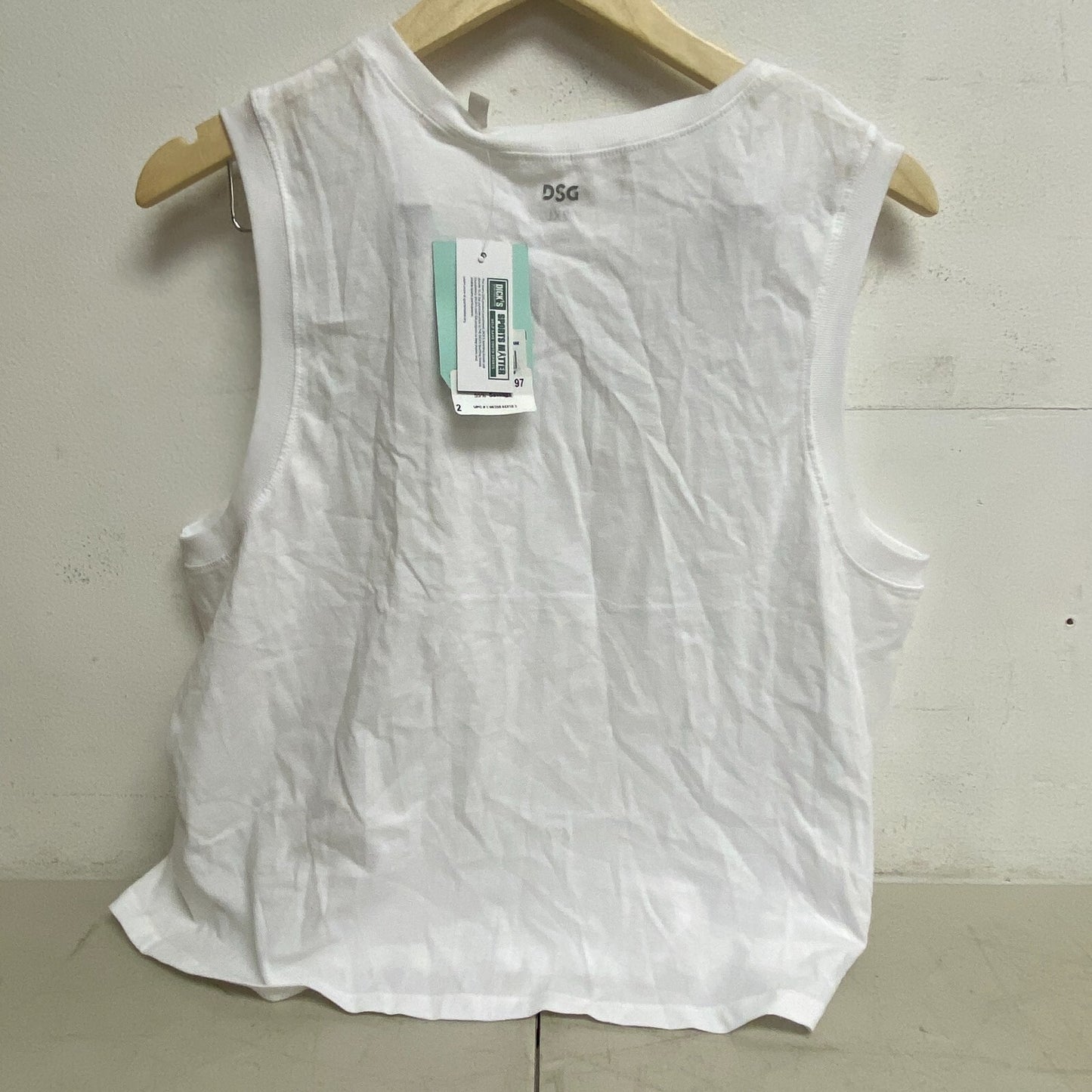 DSG Women's Cotton Relaxed Fit Muscle Tank Pure White DAW13100H