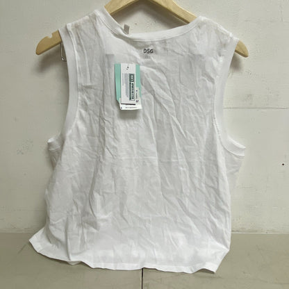 DSG Women's Cotton Relaxed Fit Muscle Tank Pure White DAW13100H