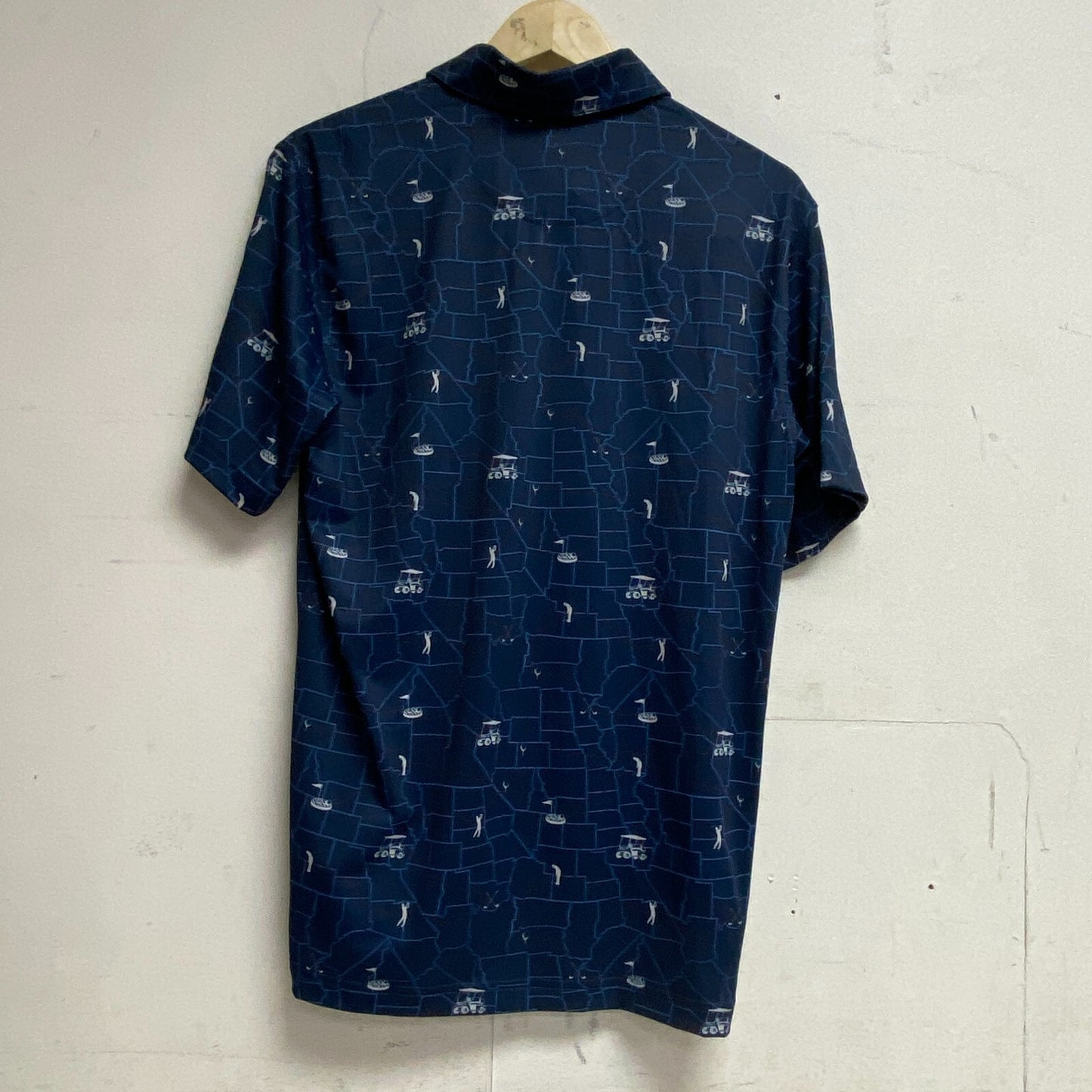 Walter Hagan Mens' P11 USA Road Trip Print Polo Road Trip Navy MGA11481