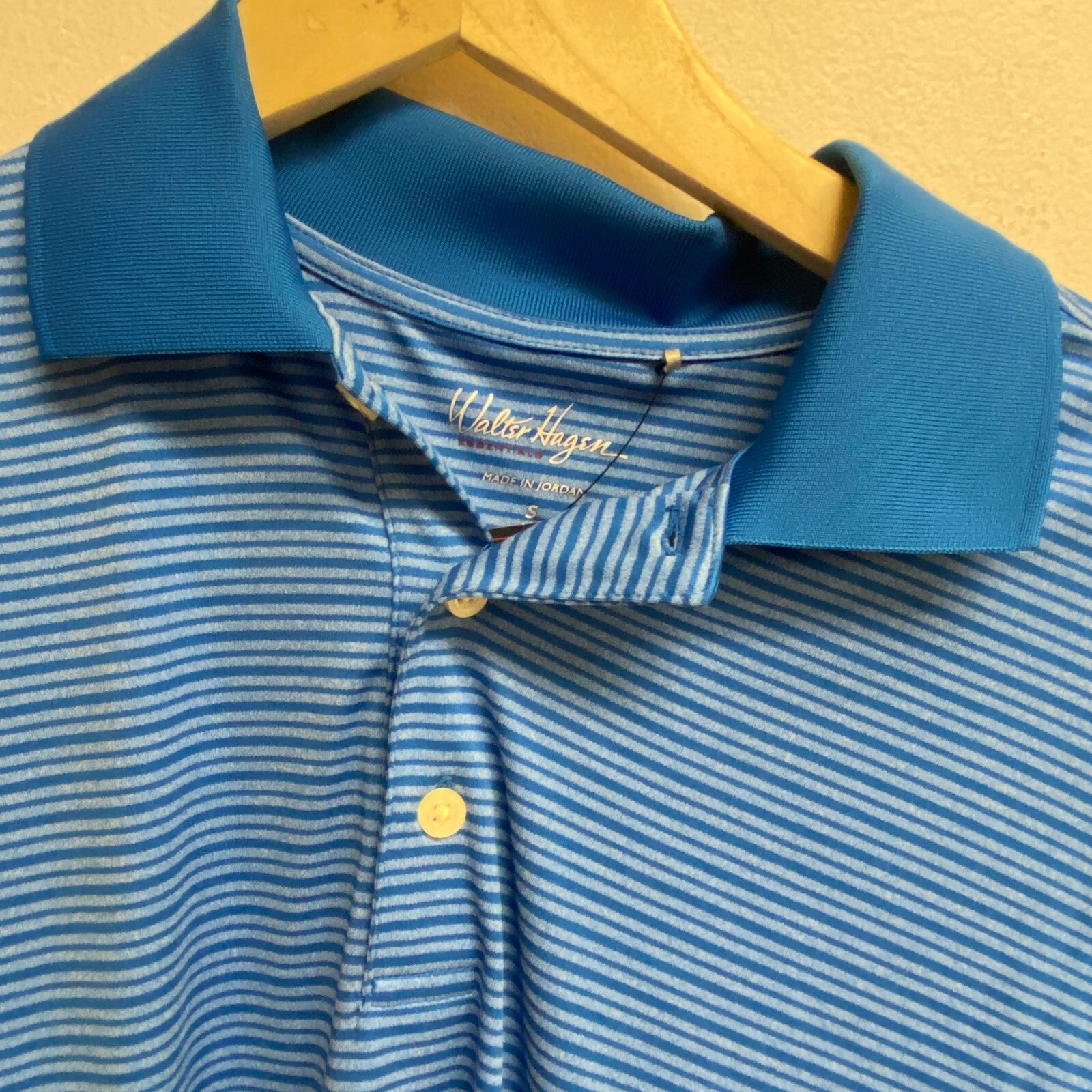 Walter Hagen Men's Essentials Stripe Polo Nobility Blue MGA11371SP22N Brand New