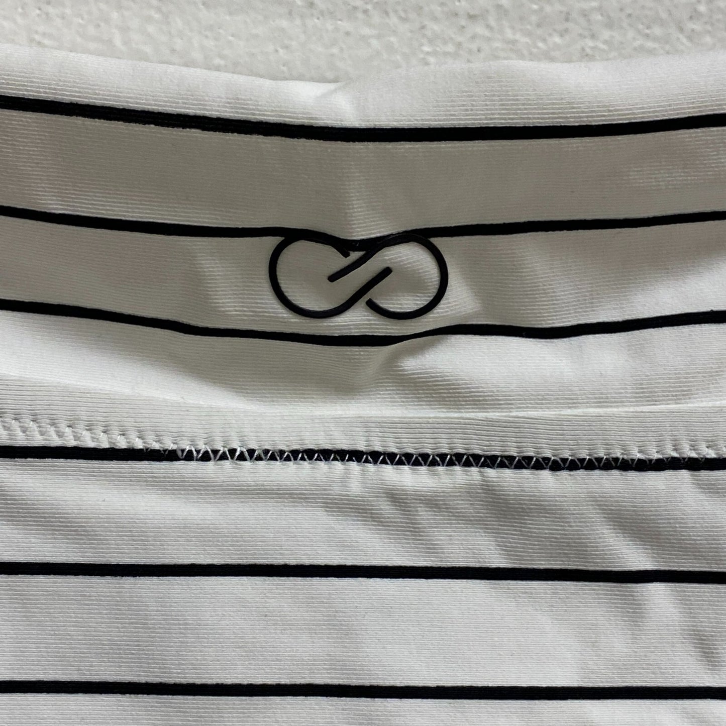 Calia Womens HR Twist Front Bottom Stripe White  Stylish Trendy WSA22401PRT