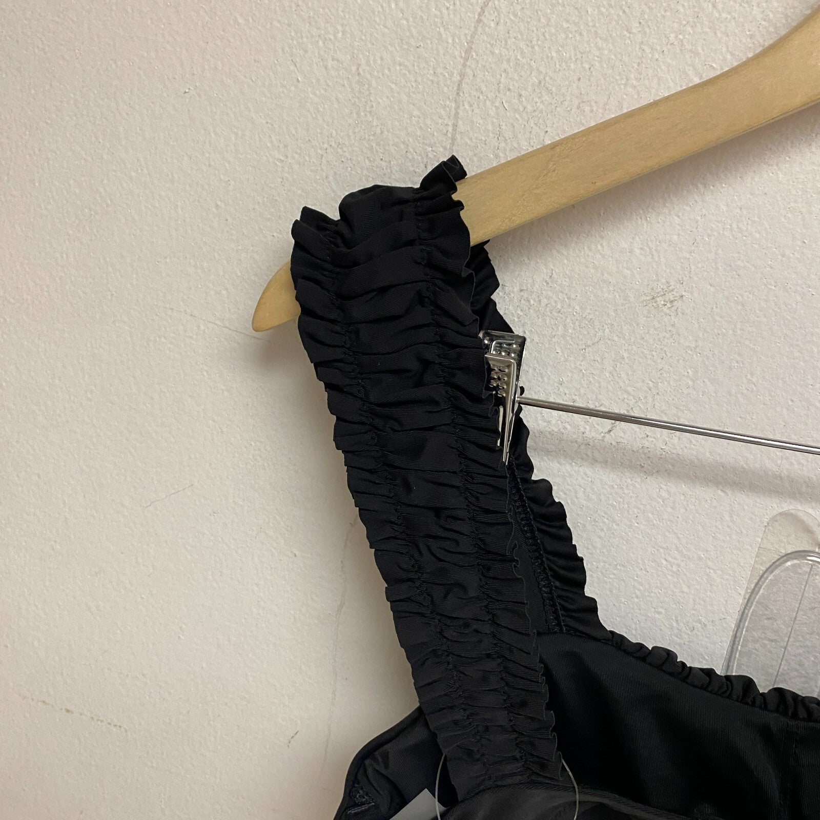 Calia Womens Smoked Strap Bikini Top Pure Black WSA23212