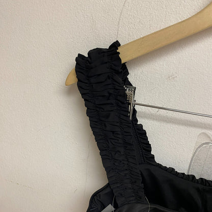 Calia Womens Smoked Strap Bikini Top Pure Black WSA23212