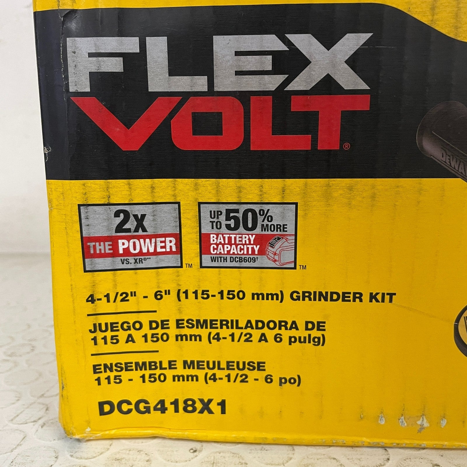DEWALT FLEXVOLT 60V MAX Brushless Angle Grinder Kit  Model DCG418X1