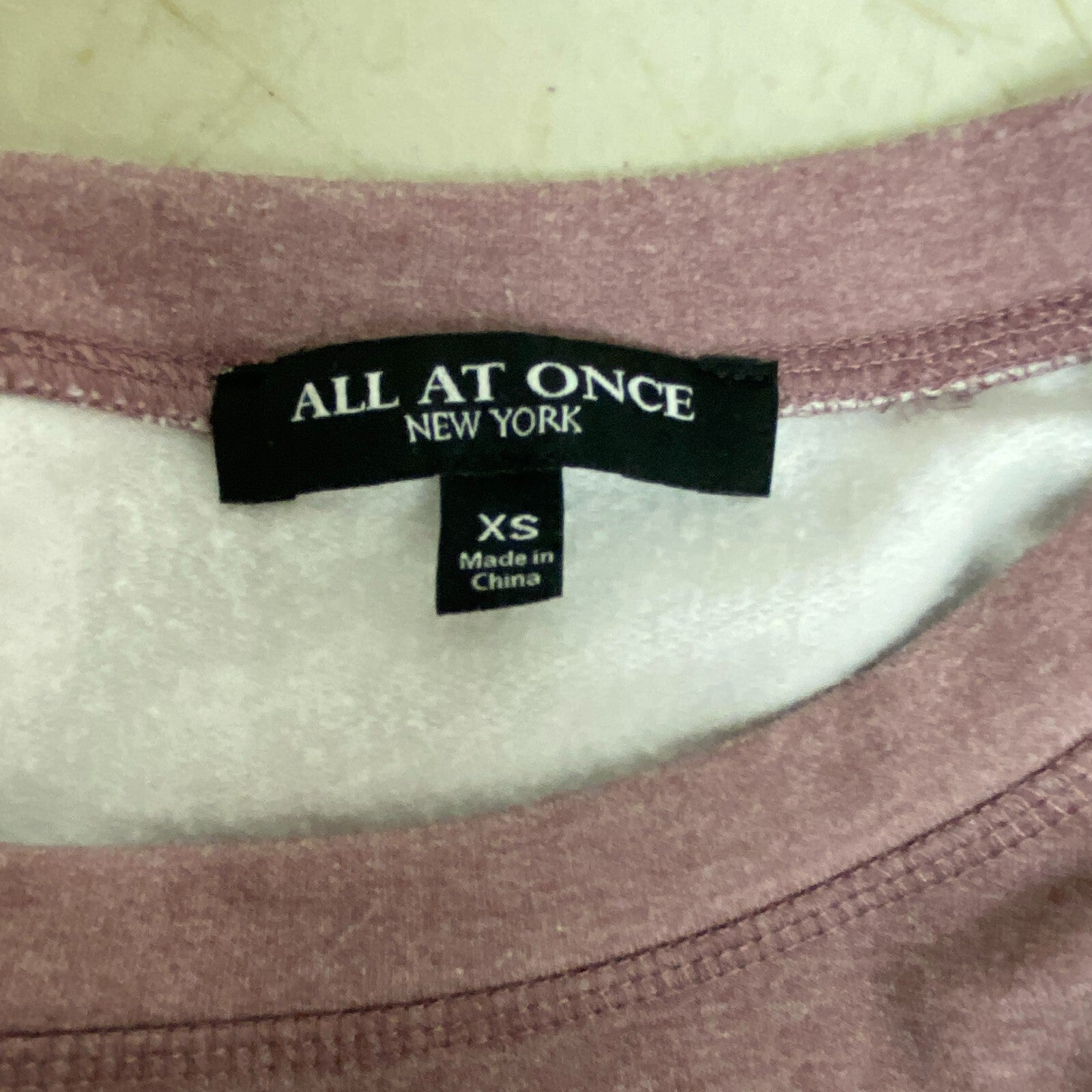 All At Once New York Shirt Black Womens long Sleeve Sequin Fleece Sz M Pullover