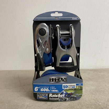 Reese 94259 Ratchet Tie-Down Strap 1"x6' Blue Heavy-Duty Carry Power