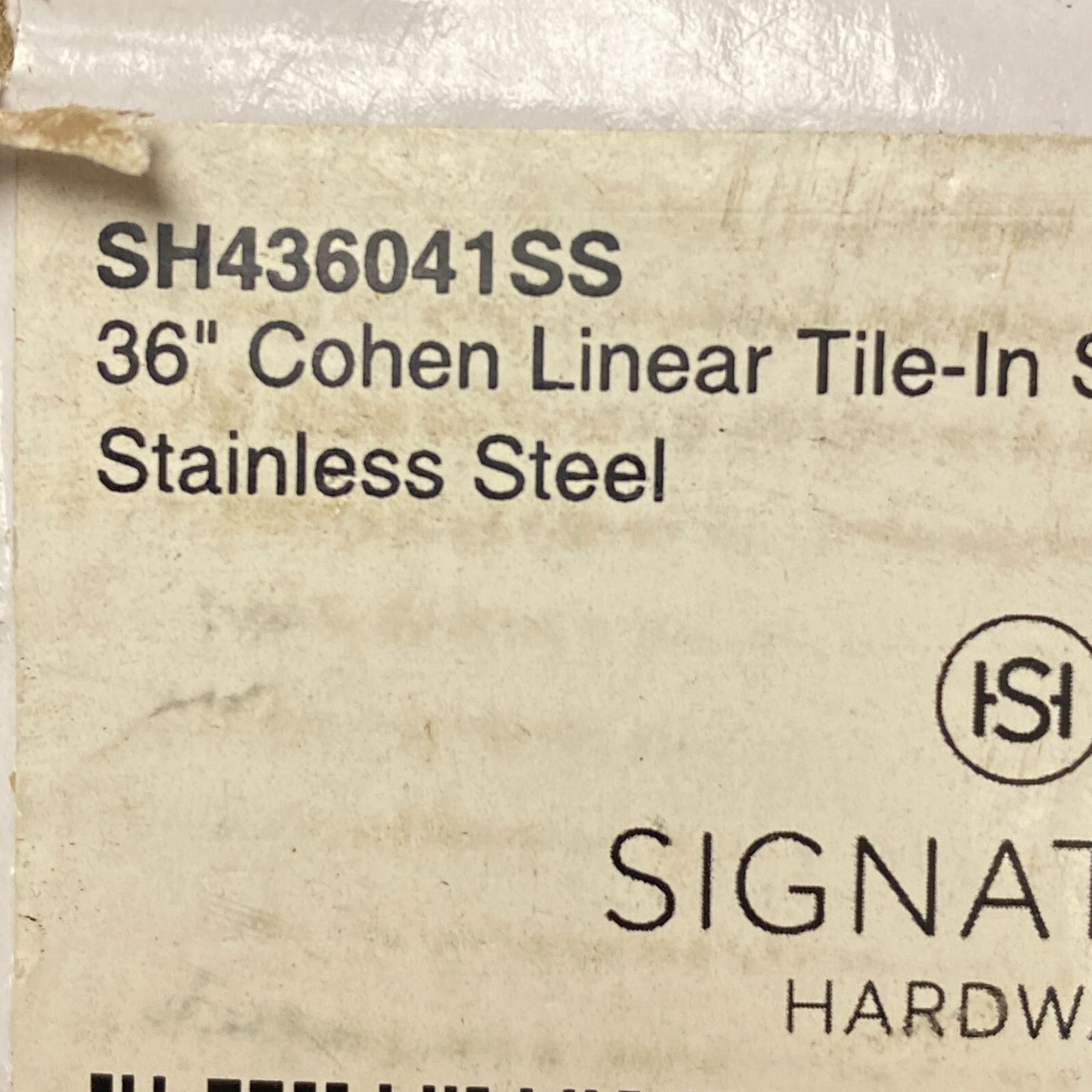 Signature Hardware 36" Cohen Linear Tile-In Shower Drain - Brushed Stainless S..