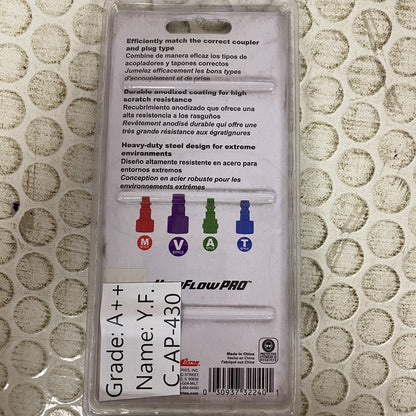 Milton S-307VKIT ColorFit V-Style Hi-Flow Coupler Plug Kit Purple 7 Pc