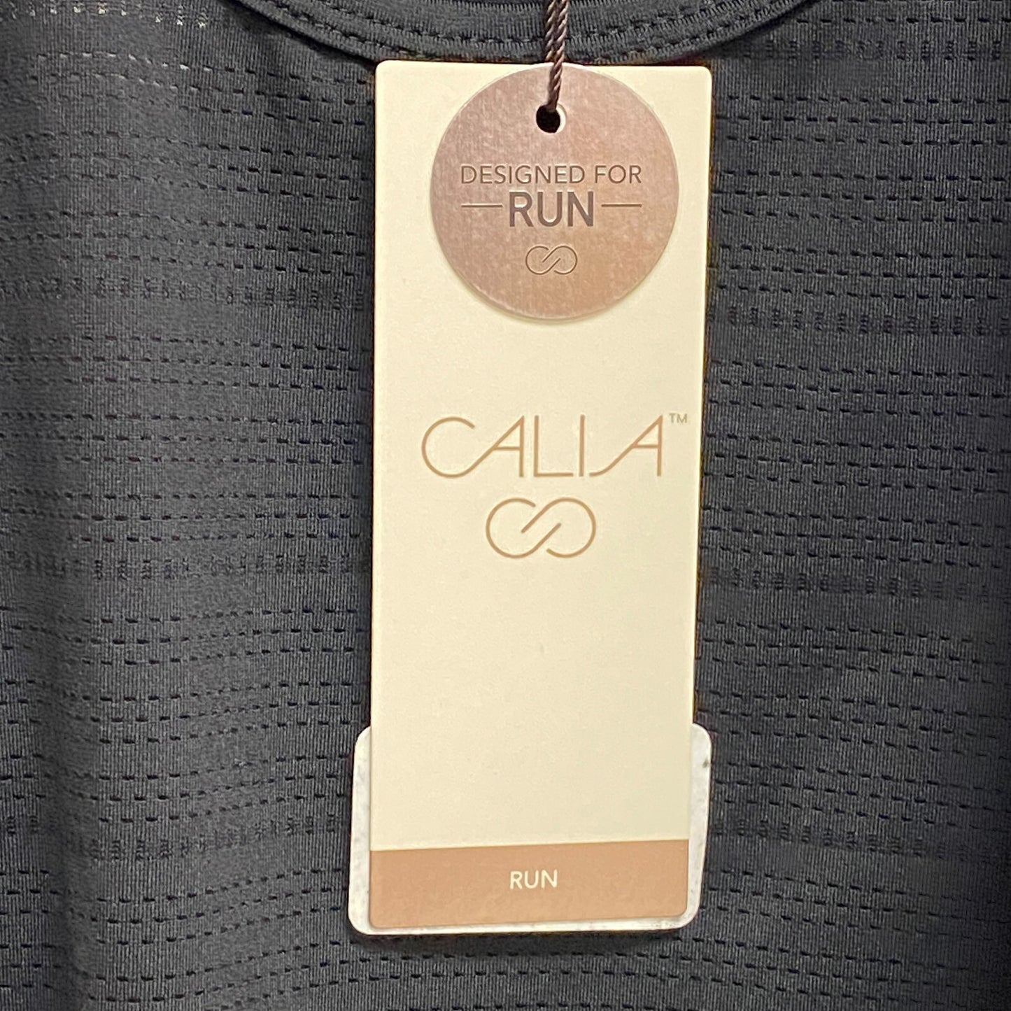 CALIA Women's Scoop Racer Tank Pure Black Solid Sleeveless Racerback WAX11205XFS