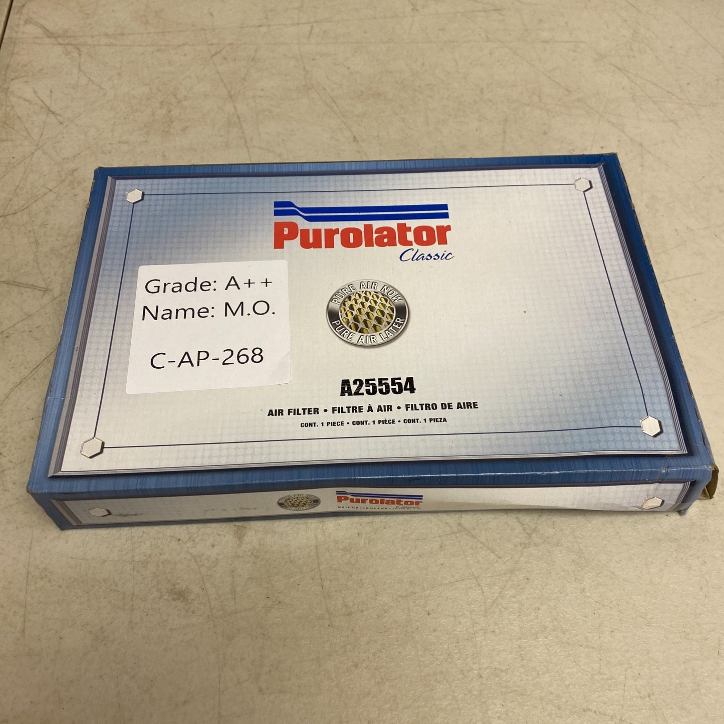 Purolator Classic Engine Air Filter A25554 (Panel style  OEM paper element)
