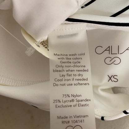Calia Women's Power sculpt Swim Bikini Top Stripe White WSA22208PRT New!