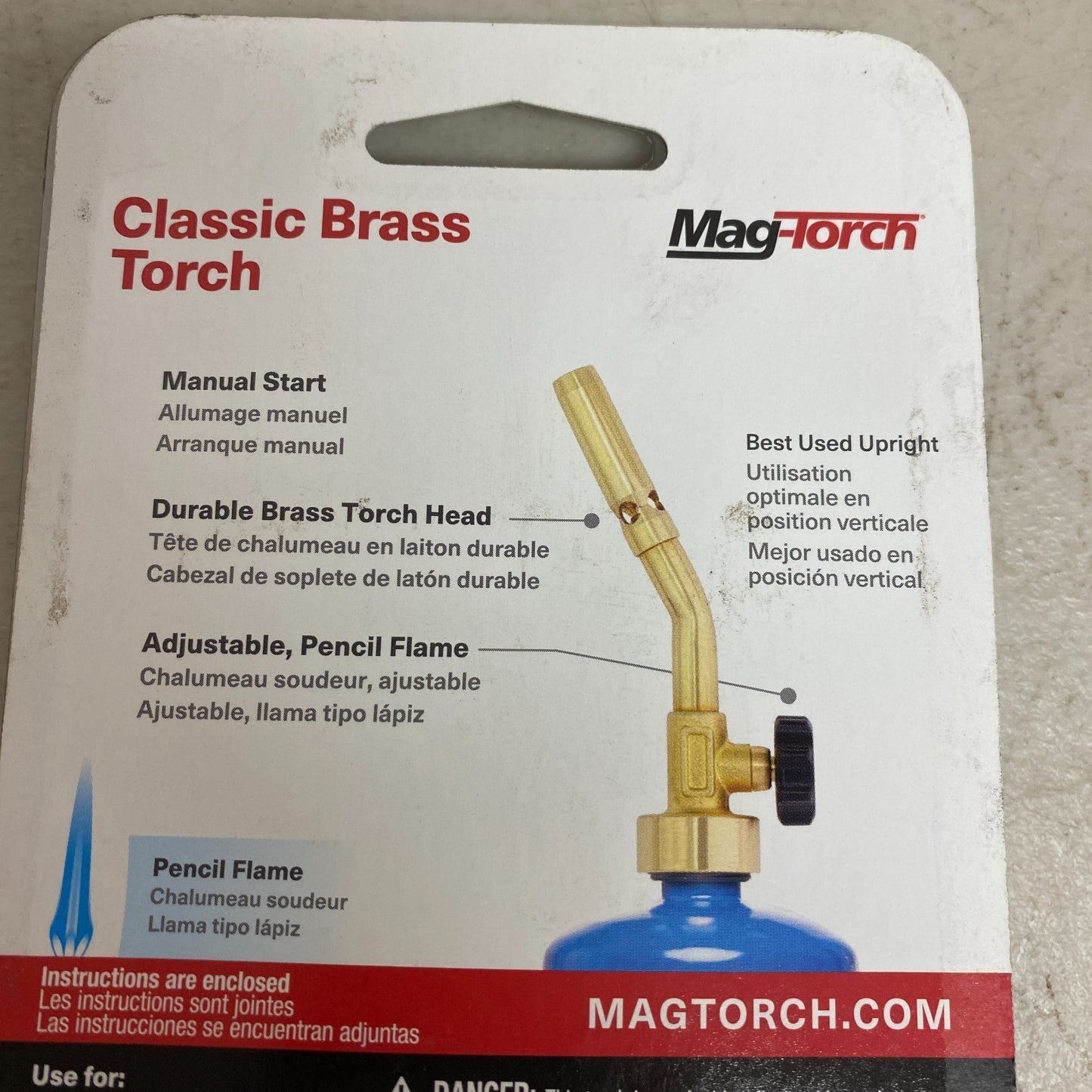 Mag Torch Classic Brass Pencil Flame Torch Adjustable Solid Brass MT200C