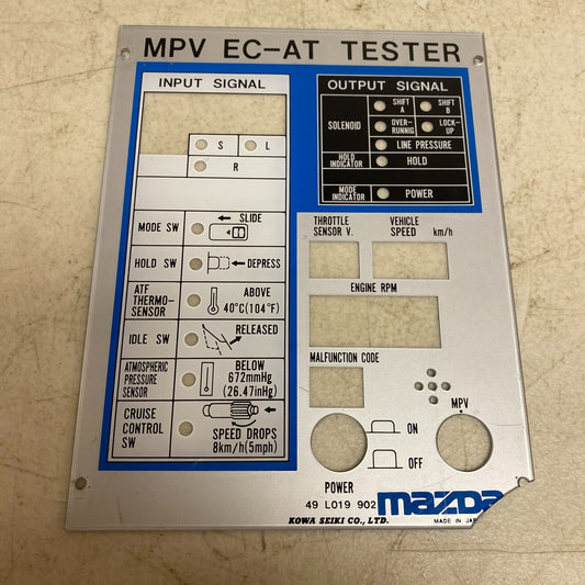 Mazda MPV EC-AT Tester Cover 49 L019 902