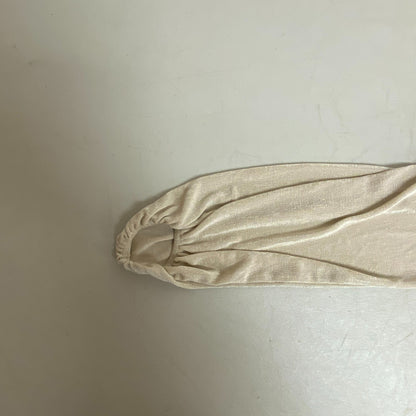 ASOS DESIGN wrap slinky blouson sleeve midi dress in Cream Size 8