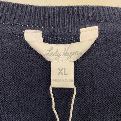 Lady Hagen Womenâs Sweater Cardigan Herringbone Dark Navy WGH36300