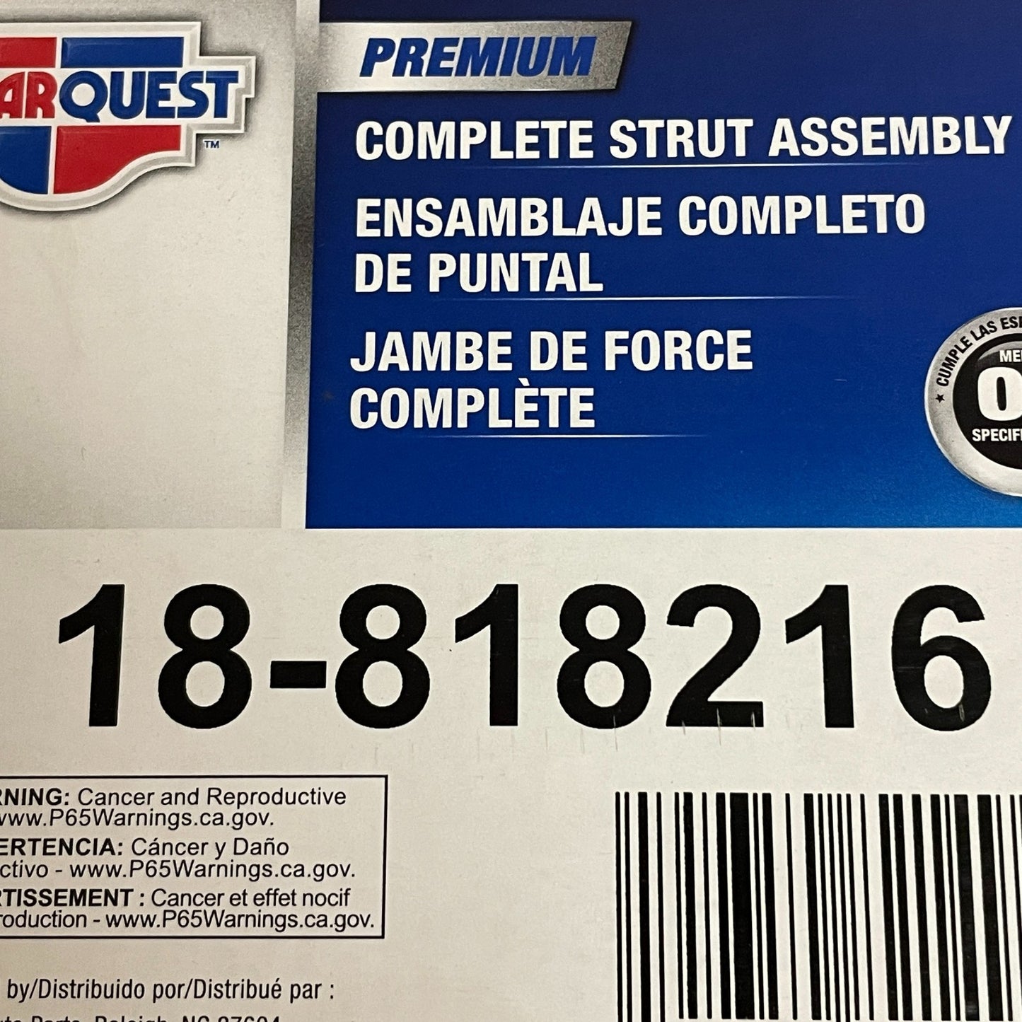 Carquest Complete Strut Assembly Ready to Install Front 18-818216