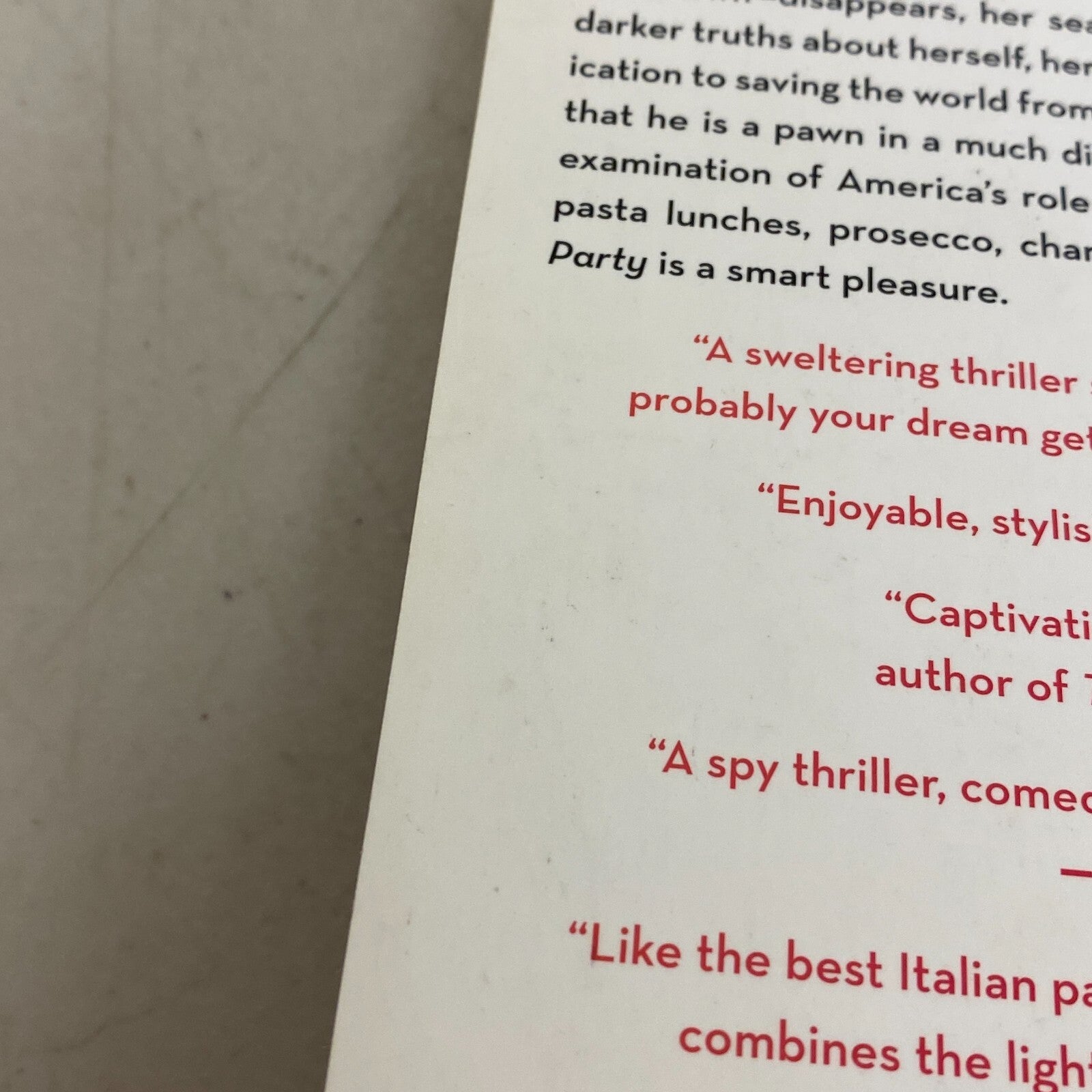 The Italian Party: A Novel - Paperback By Lynch, Christina - VERY GOOD