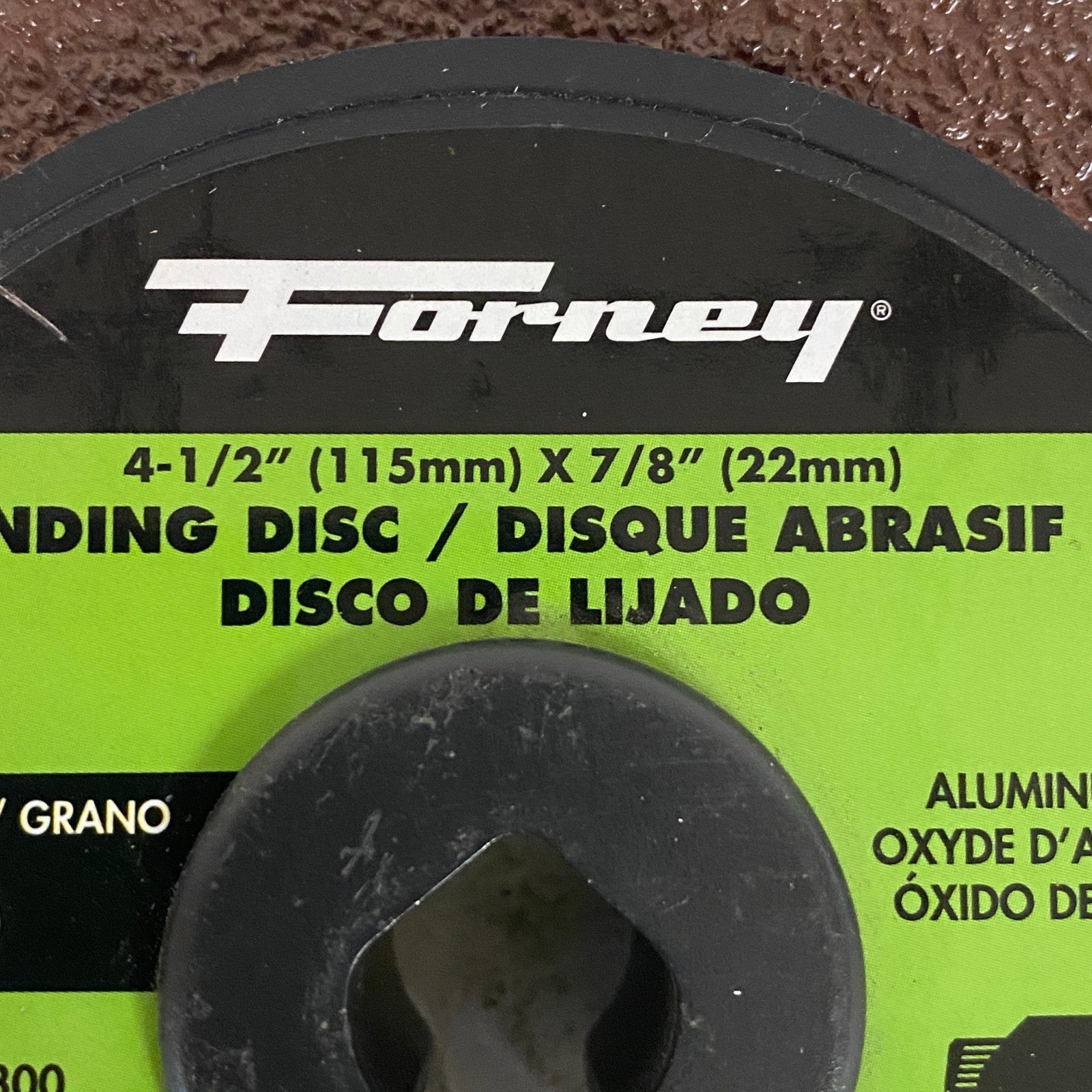 Forney Resin Fibre Sanding Disc 4.5" 36 Grit 7/8" Arbor 3 Pack Model 71668