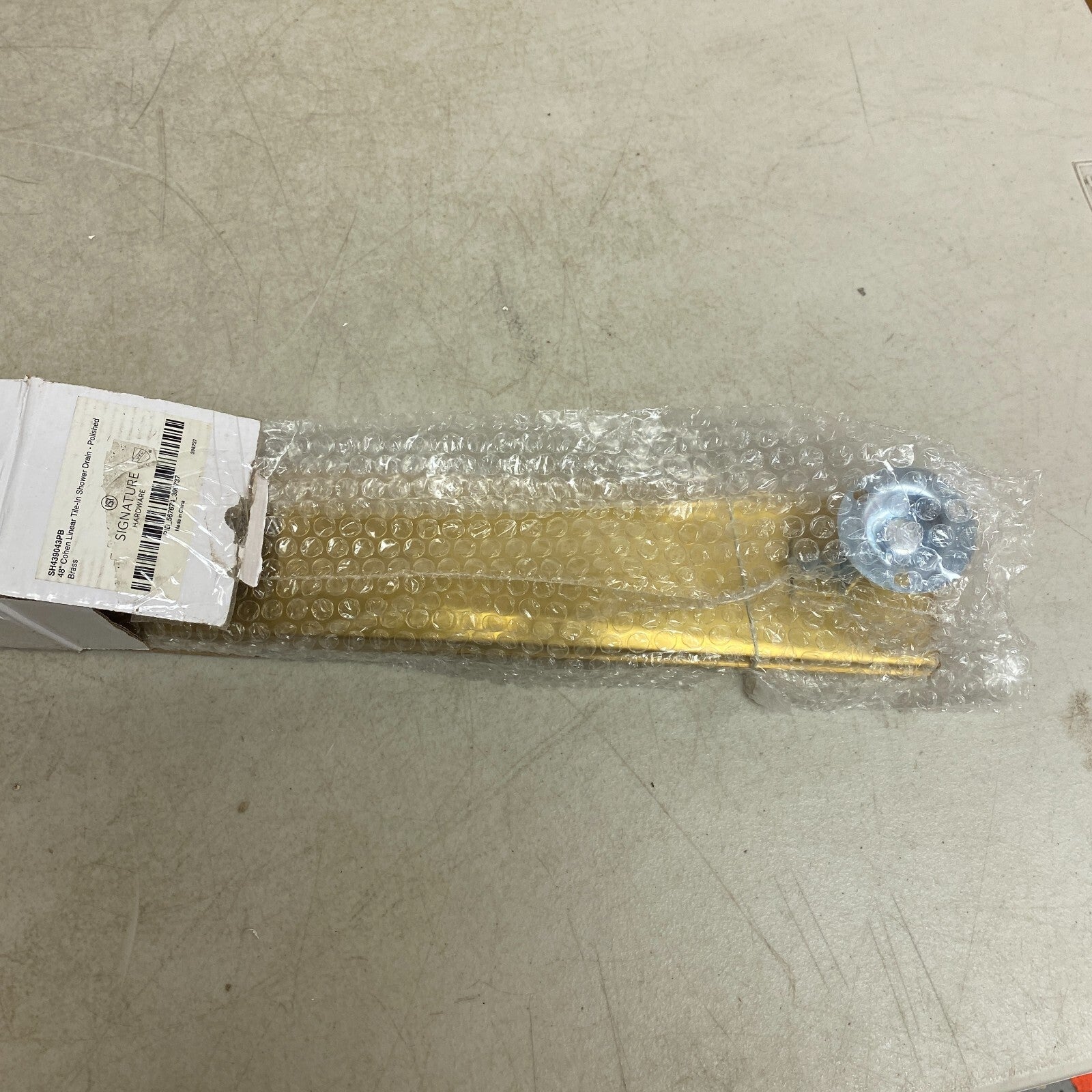 Signature Hardware 48" Cohen Linear Tile-In Shower Drain - Polished Brass