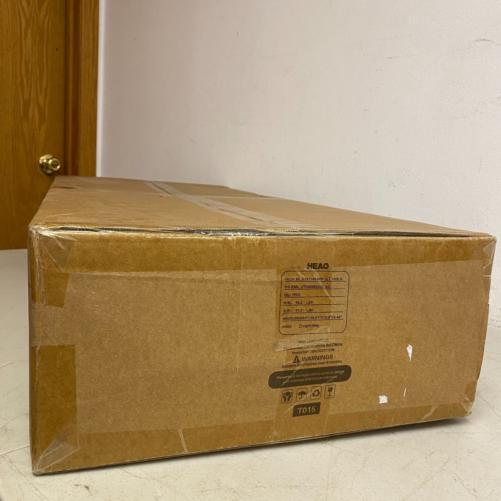 HEAO Light Grey Breathable Mesh Baby Play Pen (38.61"x15.6"x5.46") New!