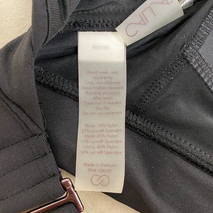 Calia Women's Swim Long Line High Neck Racerback Bikini Top Pure Black WSA21207